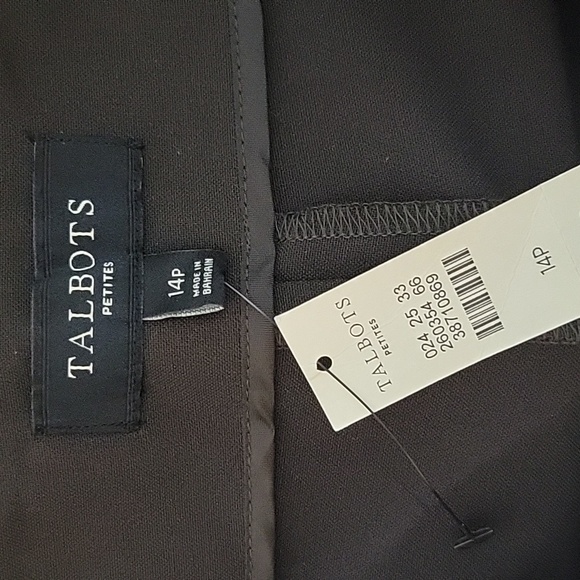 NWT Talbots Brown Straight Leg Trousers Size 14P Petite - Picture 5 of 6